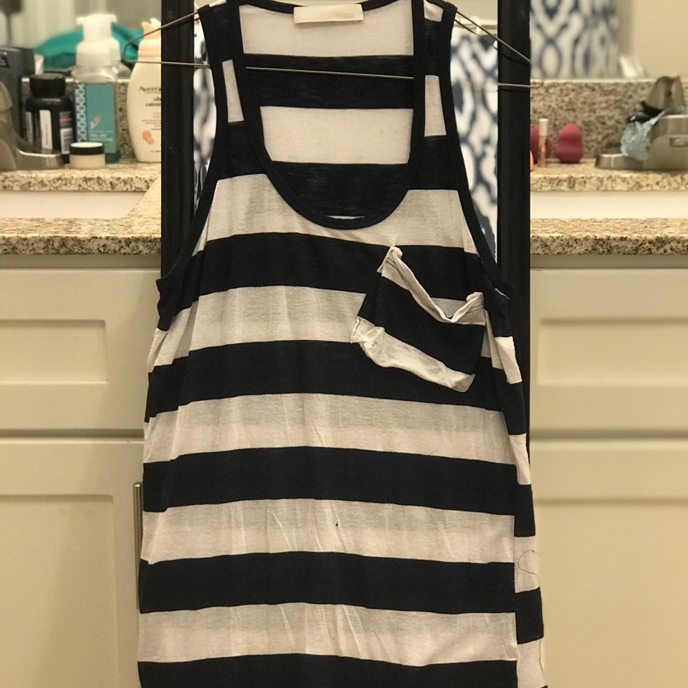 Navy Striped Tank Top